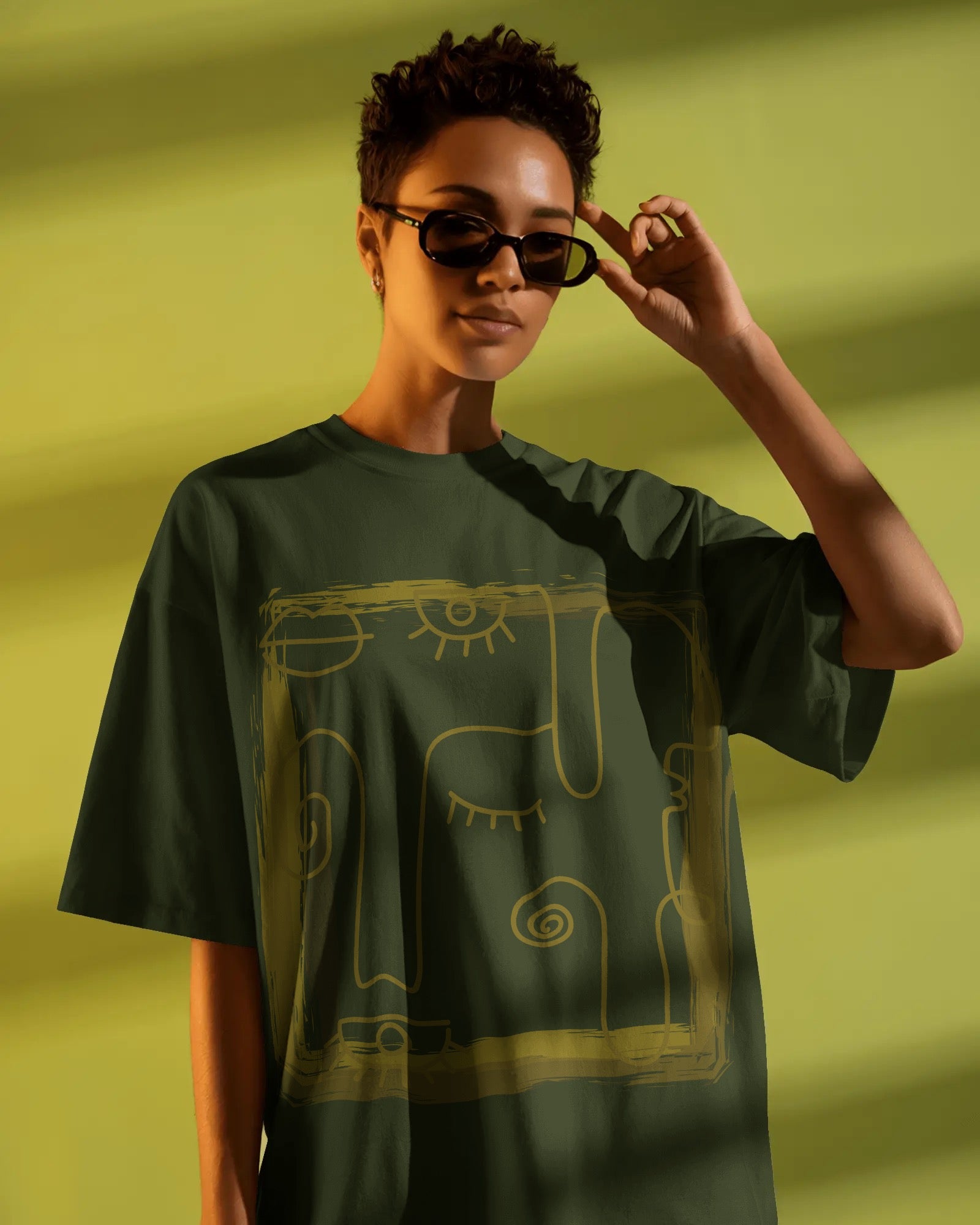 Abstract Face Unisex Premium Oversized T-Shirt