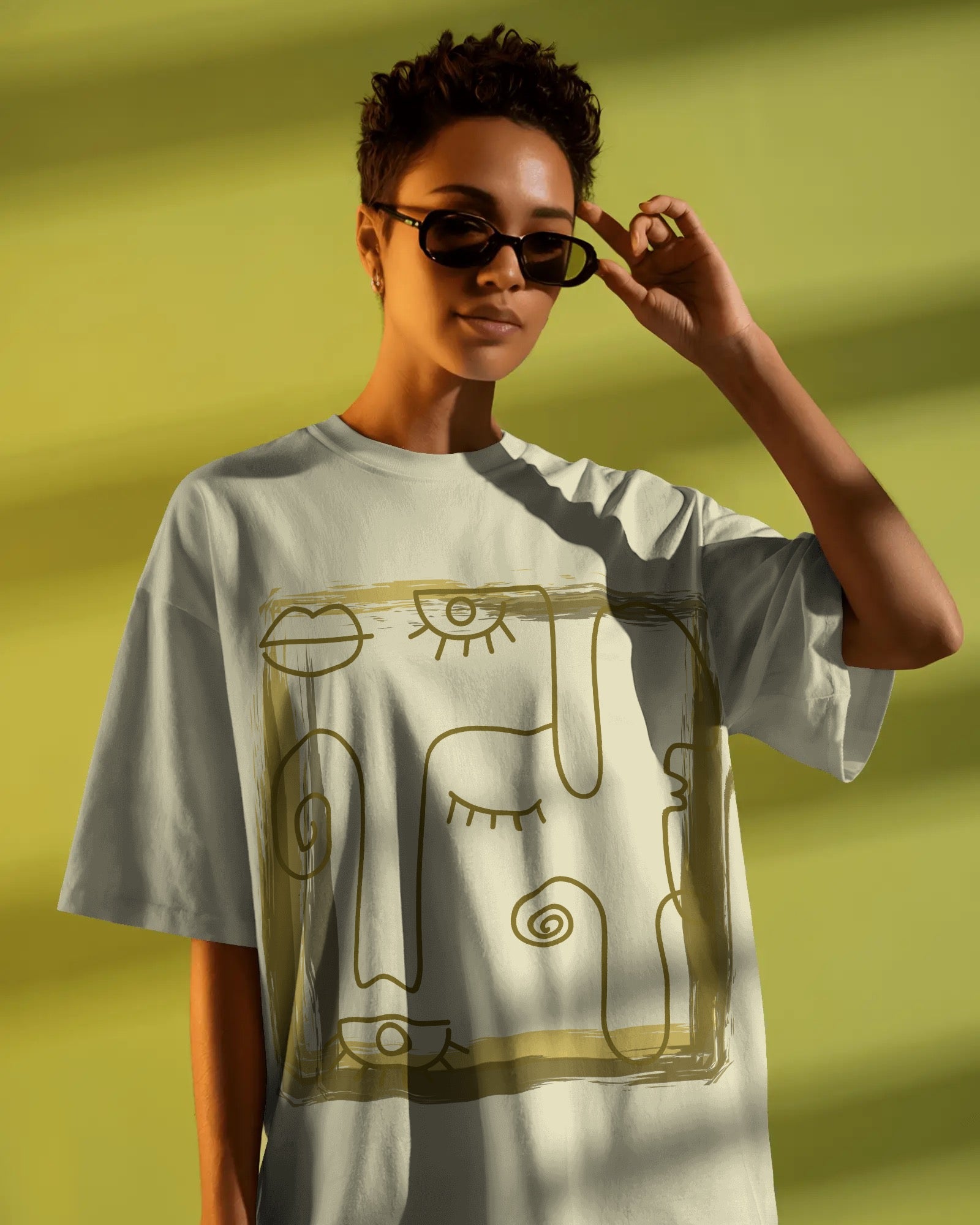 Abstract Face Unisex Premium Oversized T-Shirt
