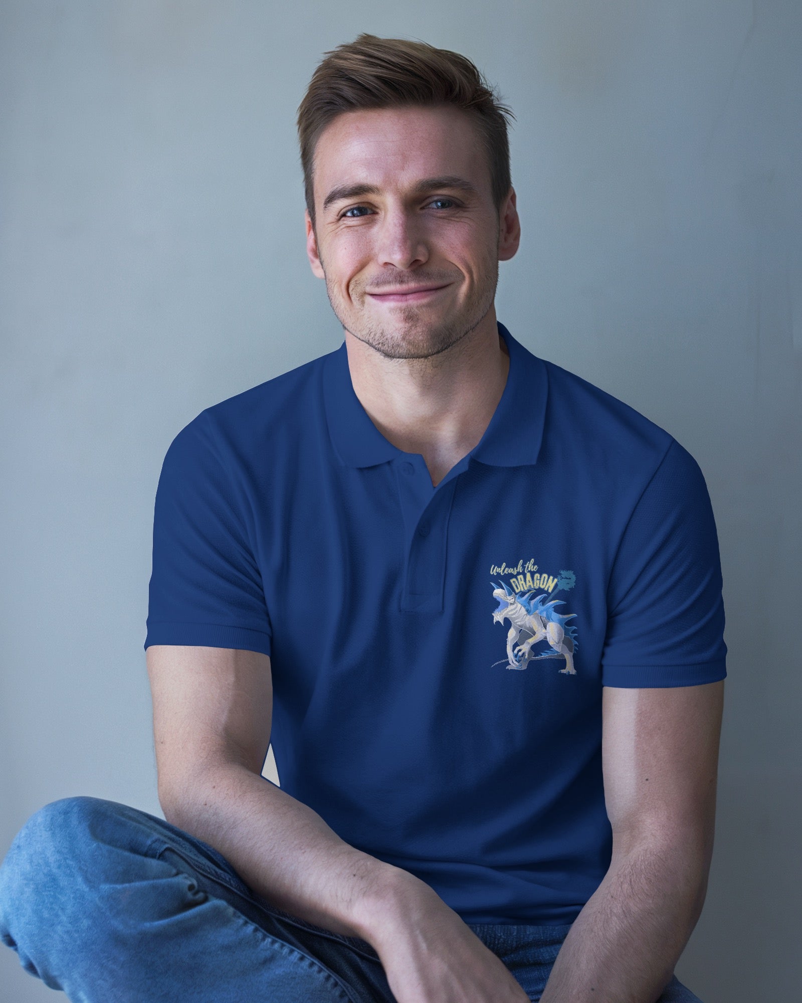 Dragon Men's Embroidered Polo