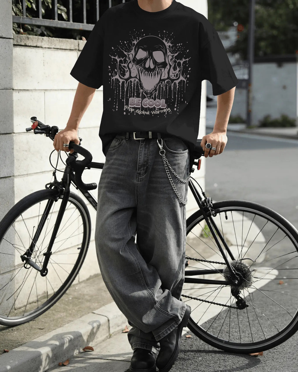 Melting Skull Unisex Premium Oversized T-Shirt