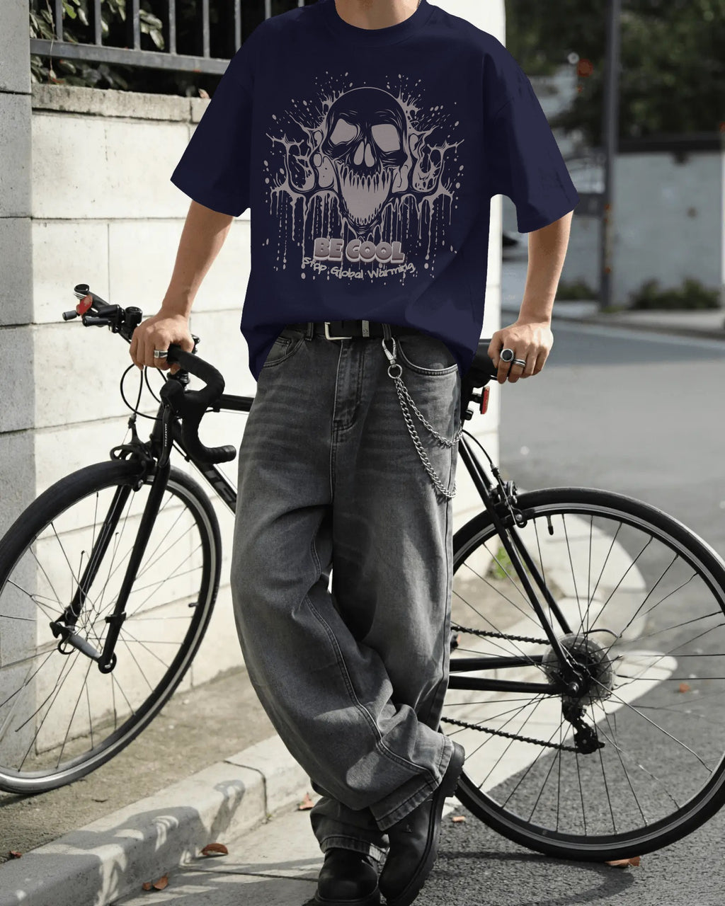 Melting Skull Unisex Premium Oversized T-Shirt