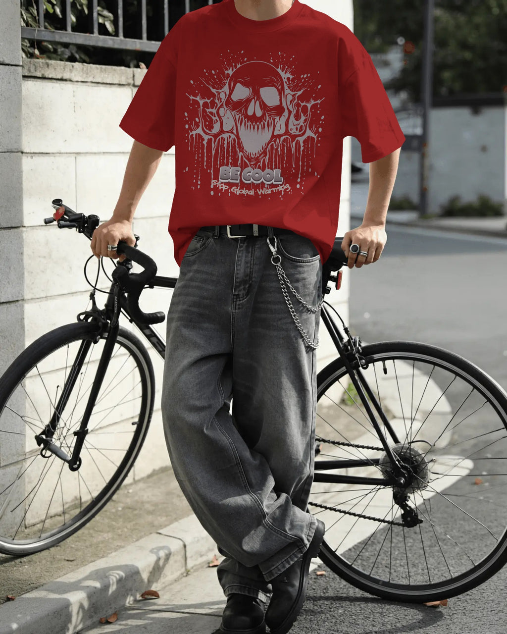 Melting Skull Unisex Premium Oversized T-Shirt