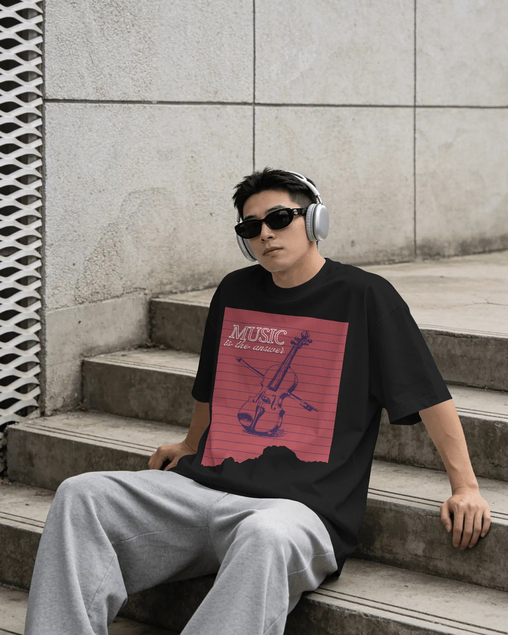 Music Is the Answer Unisex Premium Oversized T-Shirt
