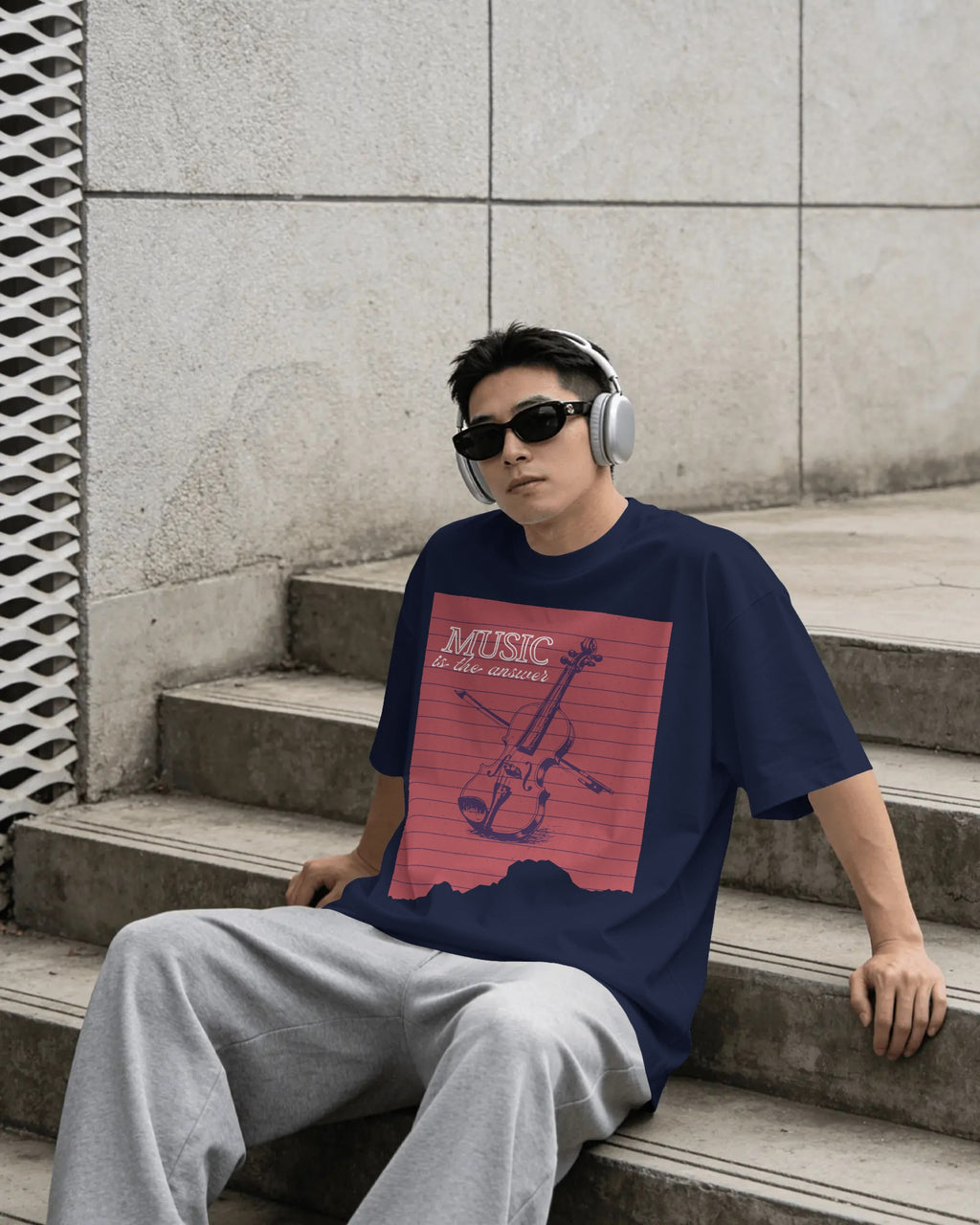 Music Is the Answer Unisex Premium Oversized T-Shirt