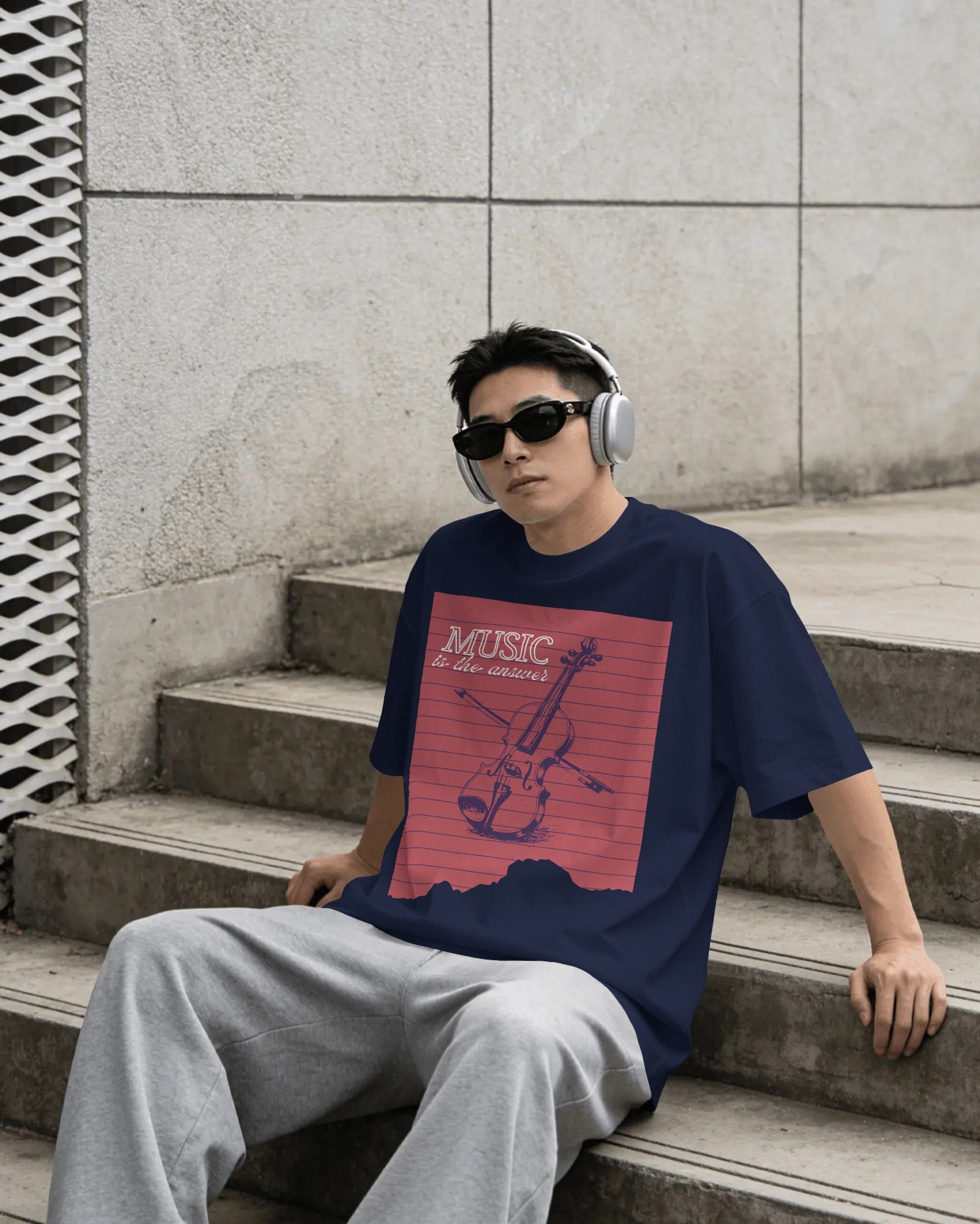 Music Is the Answer Unisex Premium Oversized T-Shirt