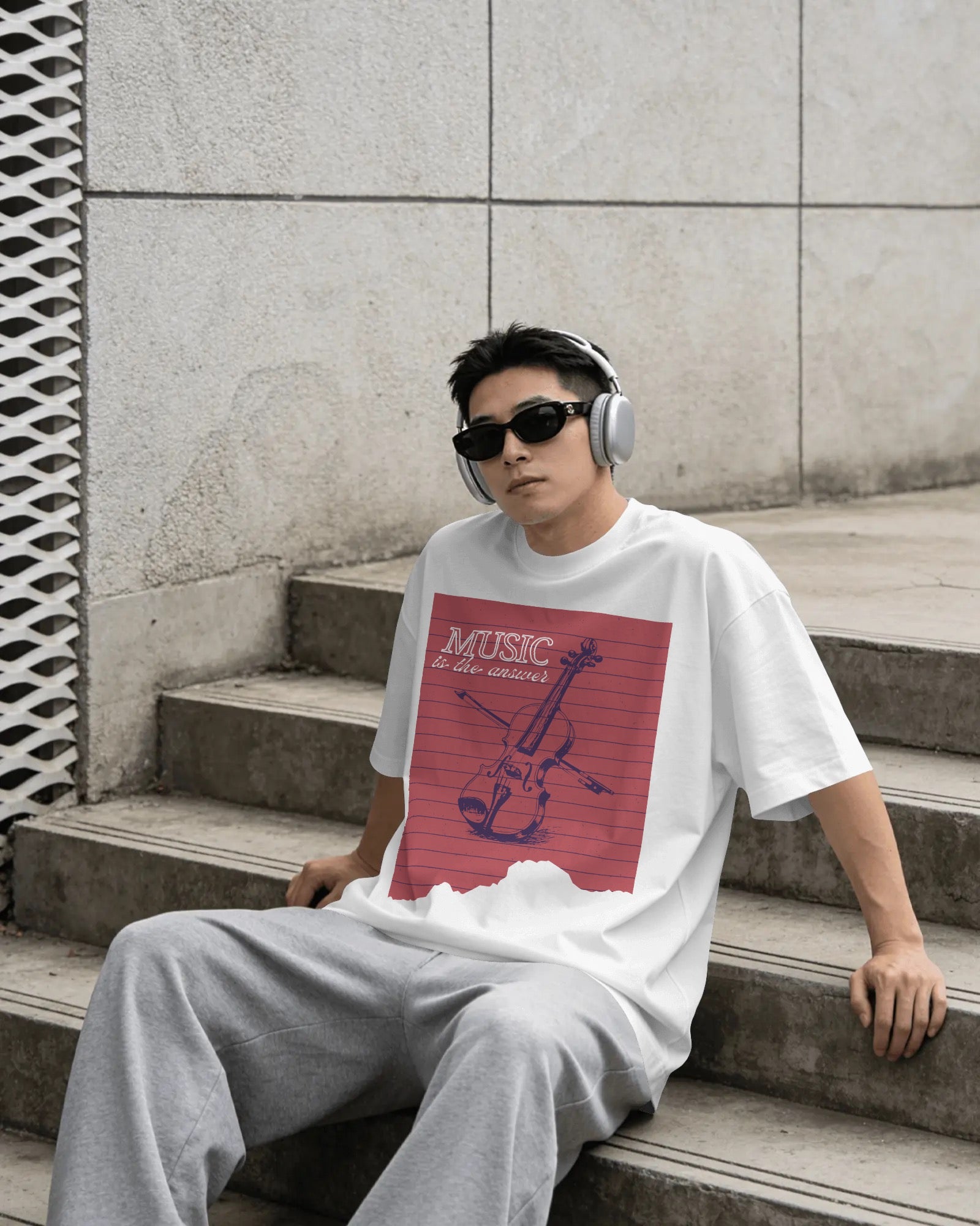 Music Is the Answer Unisex Premium Oversized T-Shirt